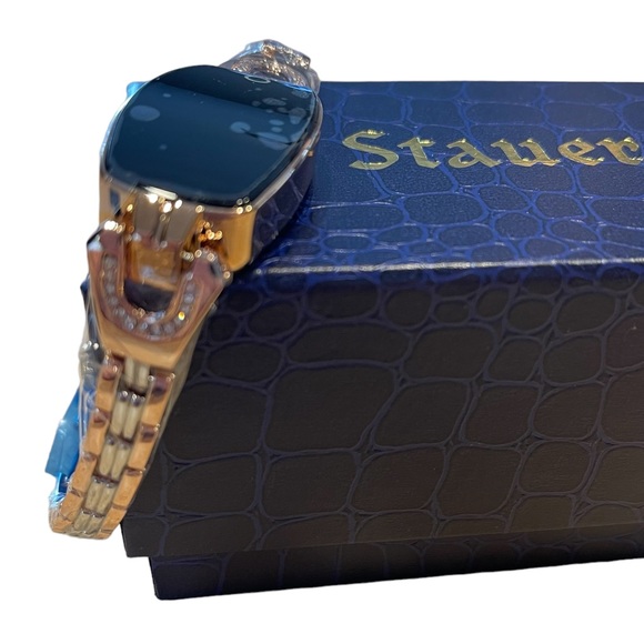 Stauer Smart Watch Ladies Slim Rose Gold Finish Linked Bracelet NWT - Picture 6 of 11